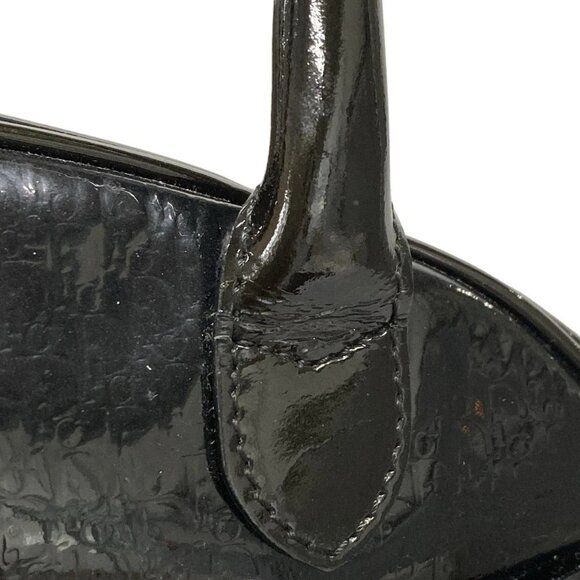 Auth DIOR/ChristianDior Double saddle bag / Trotter Black Patent Leather Handbag - Picture 9 of 16